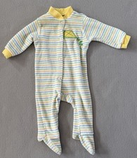 VTG Carters Baby One Piece Sleeper Pajamas Terry Cloth 3-6 Months Stripes Kites