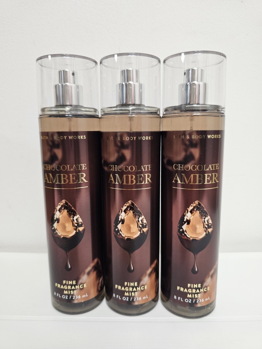 Chocolate Amber Fine Fragrance Mist 3pc fl oz /236 ml Rare