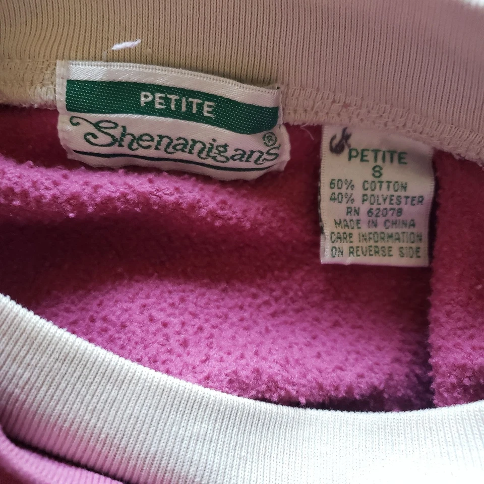 Sudadera Vintage Shenanigans Rosa Mujer Talla S Bordada Floral Y2K Cottage Foto 4 de 4