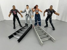 WWE Figure Lot Mattel Jakks Pacific Tables Ladders Chairs Titles The Rock +