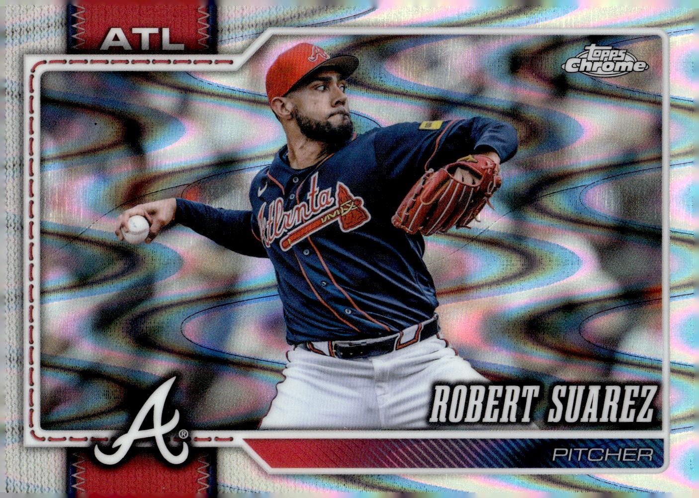 Robert Suarez 2026 Topps Chrome #205 Raywave Refractors Braves