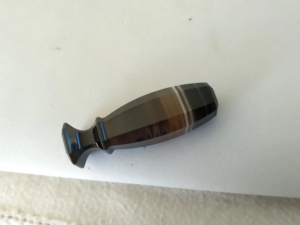 ANCIEN SCEAU XIXe AGATE INTAILLE " OISEAUX SUR UNE FONTAINE " wax seal onyx - Photo 2/4