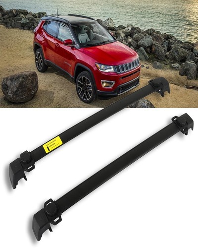Jeep Compass Top Rack For 2011-2016 Jeep Compass Black Rubber Roof Top Rack Cross Bar Carrier ...