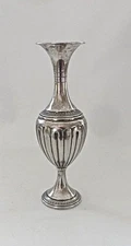 VINTAGE Fine Italian 800 Silver Fluted Flower Vase 9 1/2"  Italian Estate