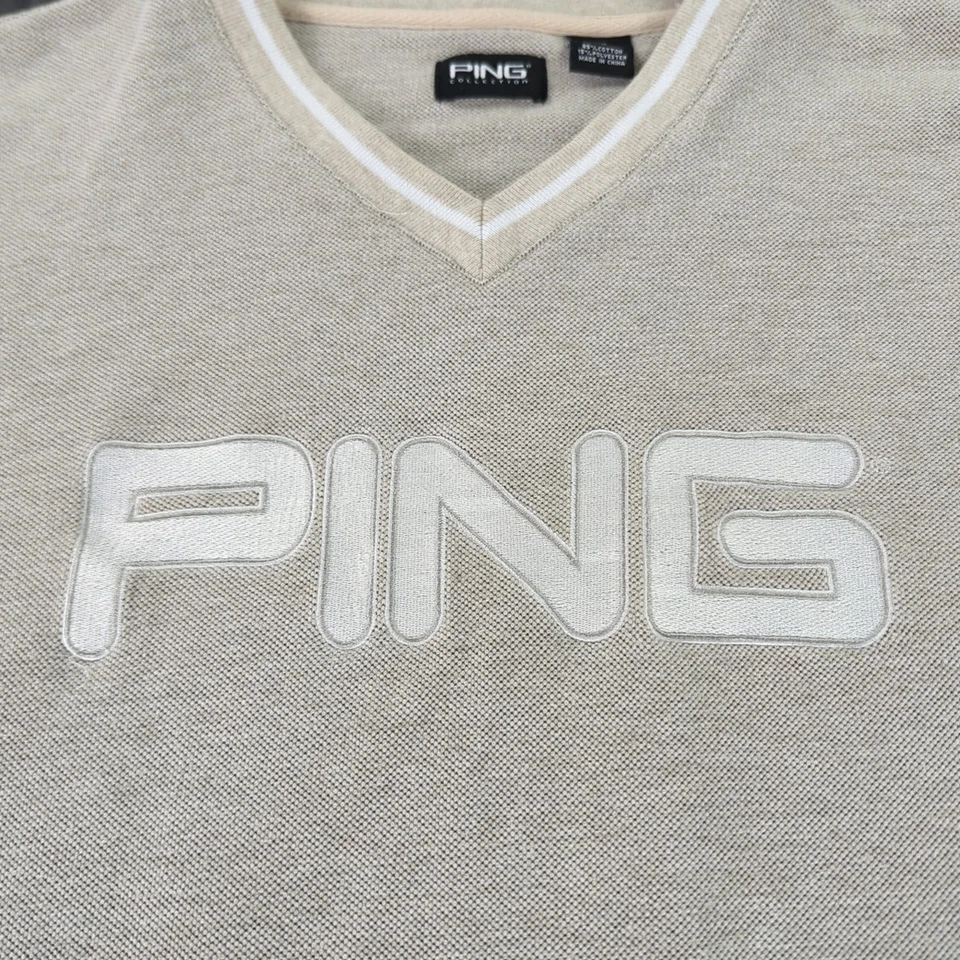 PING Sudadera de Golf Cuello en V Pullover Peso Pesado Bordado Manga Larga Hombres XL Foto 4 de 4