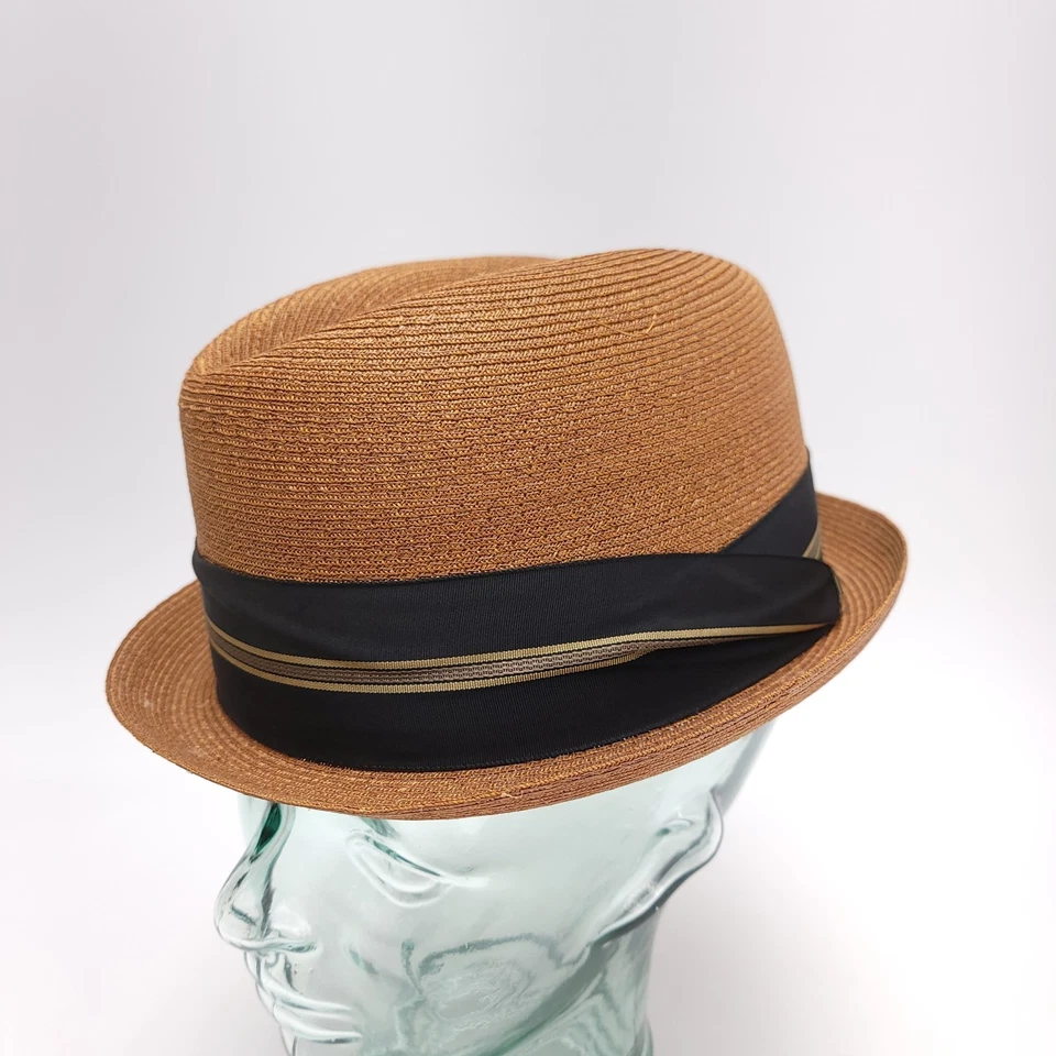 De colección Alexander Straw Fedora 7-1/4 Portland Oregon Foto 3 de 4
