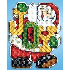 Joy Santa Ornament Plastic Canvas Kit 4X3 14 Count