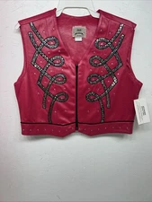 New Women’s Pink 1849 Authentic Ranchwear Western Show Vest XL WW-69