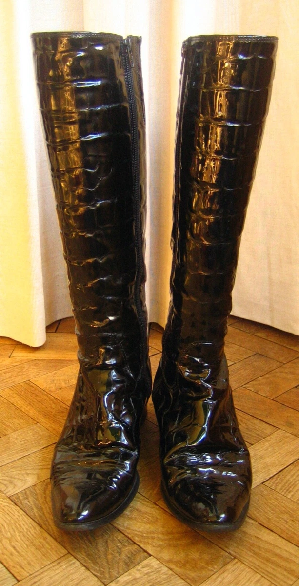 Patent leather croc best sale boots