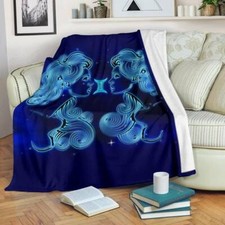 Gemini Blanket Throw Fleece Cozy Couch Sofa Plush Bedding Adult Kid Gift