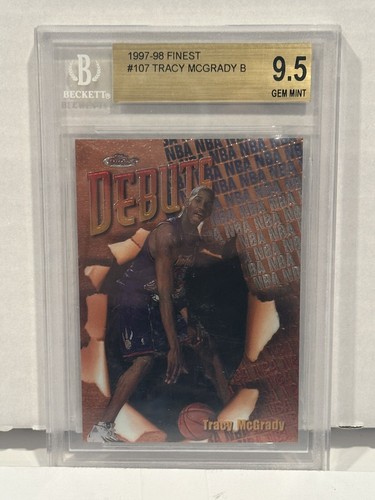 BGS 9.5 1997-98 Topps Finest #107 Tracy McGrady RC Rookie Gem Mint ...