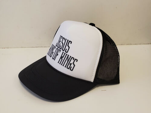 Jesus King of Kings Snap Back TRUCKER MESH BLACK HAT - Picture 2 of 2