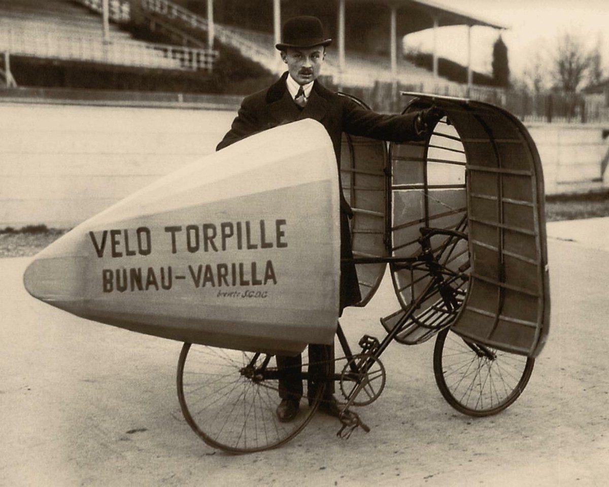 Antique Photo Velo-Torpille 1913 Bicycle Invention Vintage Photo