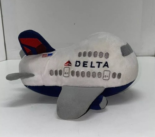 Delta Air Lines Plush Airplane Toy Works 8” Length Aviation Transportation - Picture 5 of 8
