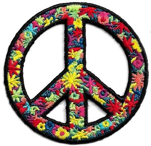 Peace Badge Colourful Peace Sign Iron on Sew on Embroidered Patch #1420  