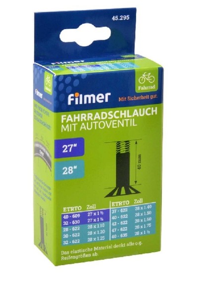 Fahrradschlauch 27 - 28 Zoll Autoventil 45295 Filmer-image