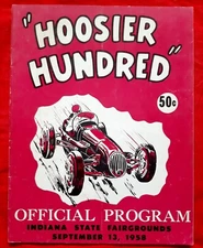 Indiana State Fairgrounds 1958- 4th Hoosier Hundred program w written entries