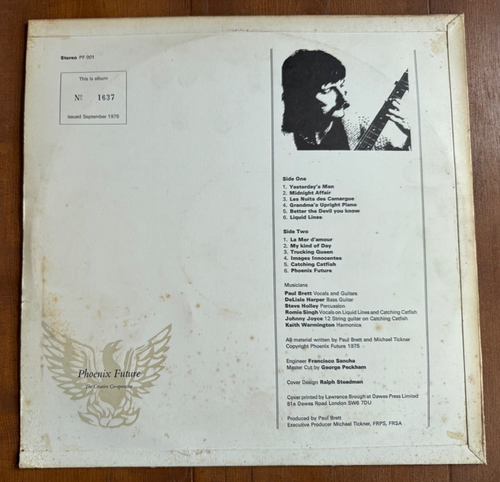 PF 001 Paul Brett Phoenix Future Ltd Ed numbered LP - Picture 2 of 2