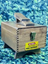Vintage Kiwi Hand Crafted Shoe Groomer Wooden Shoe Shine Box Shoe Valet