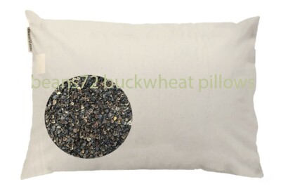 beans72 Organic Buckwheat Pillow - Travel size 11'' x 16'' *Made in USA