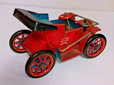 VTG.  TM. Modern Toys- Antique Style Tin Car Lever Action That Moves Wheels  