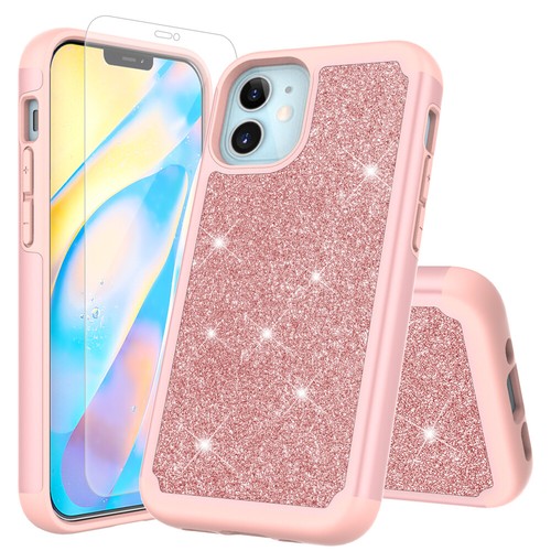 Für Apple iPhone 12 MINI 5,4 Zoll HD Glas Glitzer Bumper Handyhülle Stoßfest - Bild 3 von 12