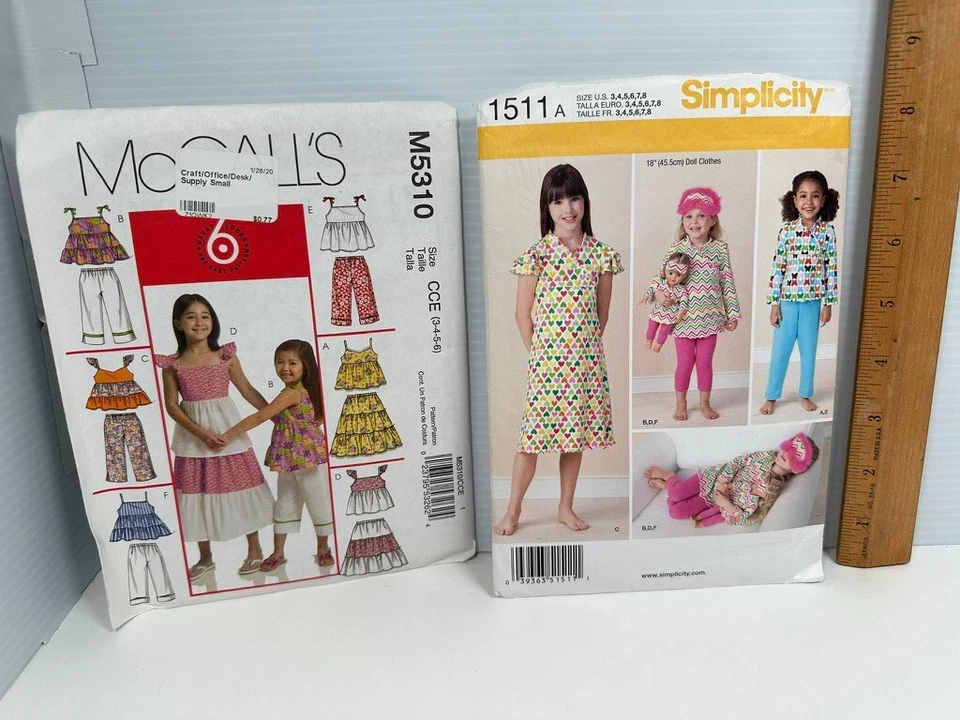 9 Girls McCall's Simplicity Butterick Sewing Patterns UNCUT Girls Sz 2-8 Dress - Image 2 of 4