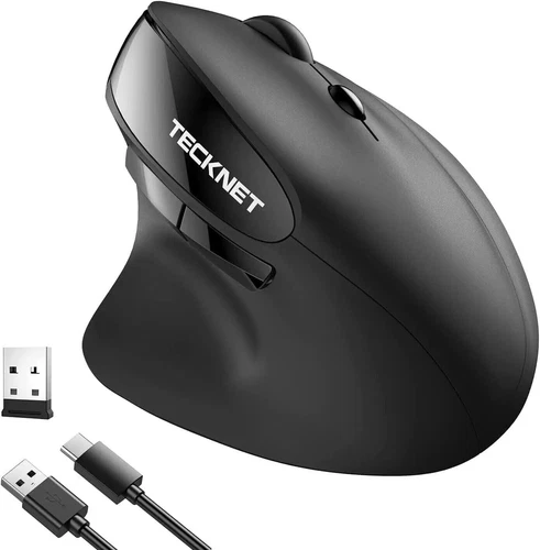 TECKNET Rechargeable Wireless Vertical Ergonomic Optical Mouse Ewm01576