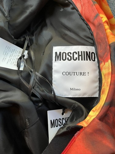 Mini Vestido Moschino Couture Multicolor Estampado en Rosa Todo Con Volantes Espalda Nuevo con Etiquetas Talla 38 - Imagen 5 de 10