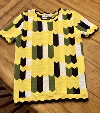 ZARA Retro Mod Sweater Knit  Vintage Style Short Sleeve Pullover Top Small/ XS