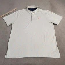 William Murray Polo Shirt Mens Large White Yellow Performance Stretch Golf