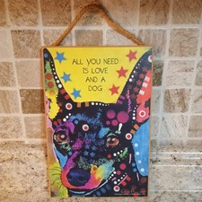 Love  Laughter "All You Need Is Love And A Dog" 7x10.5" Wooden Sign
