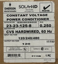 EMERSON SOLA HD 23-23-125-8 VOLTAGE REGULATOR NEW IN BOX