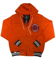 Men's Franchise Club Orange Clemson Tigers Walk-On Full Zip Hoodie Jacket,Medium