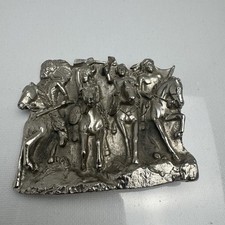 Vintage Western Cowboy Belt Buckle Horse Riders Native American Style