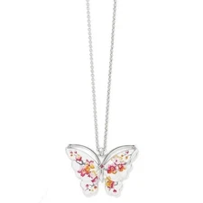 Brighton Kyoto In Bloom Sakura Butterfly Multi  Pink Flower Necklace NWT $128
