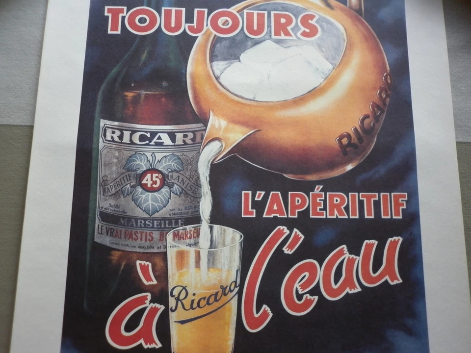 AFFICHE PUBLICITAIRE RICARD 1954 conforme à l'original 40 X 60 numérotée - Photo 4/4