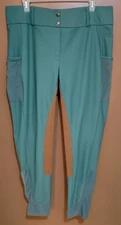 Piper by SmartPak Equestrian Riding Pants Breeches Womens XL Green Brown Pull On