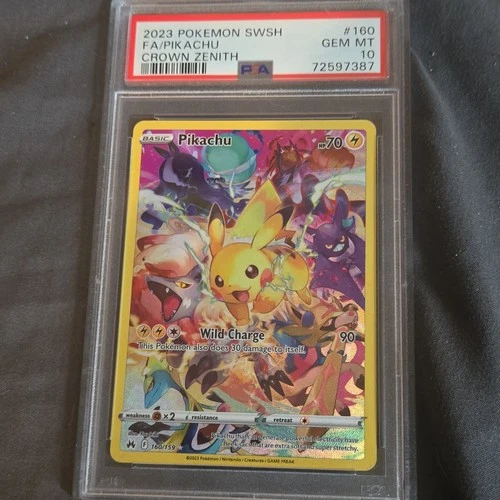 Pokémon Pikachu Crown Zenith 160/159 Secret Rare Full Art Holo PSA 10