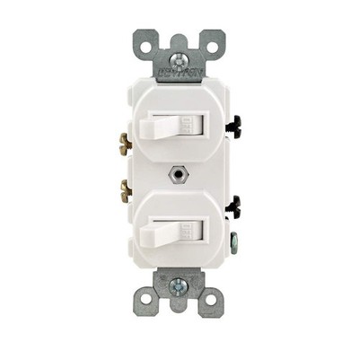 Leviton 5224-2W 15 Amp, 120/277 Volt, Duplex Style Single-Pole/Single-Pole AC Co