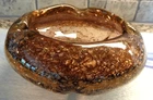 Vintage Murano Art Glass Amethyst & Gold Aventurine Ashtray Bowl