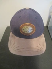 DUCKS UNLIMITED LEATHER & METAL EMBLEM AJUSTABLE STRAPBACK BALL CAP/ HAT 