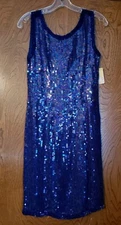 Vintage Short Sequins Sleeveless Cami Dress Mark John Samir Suri Med Size 11 New