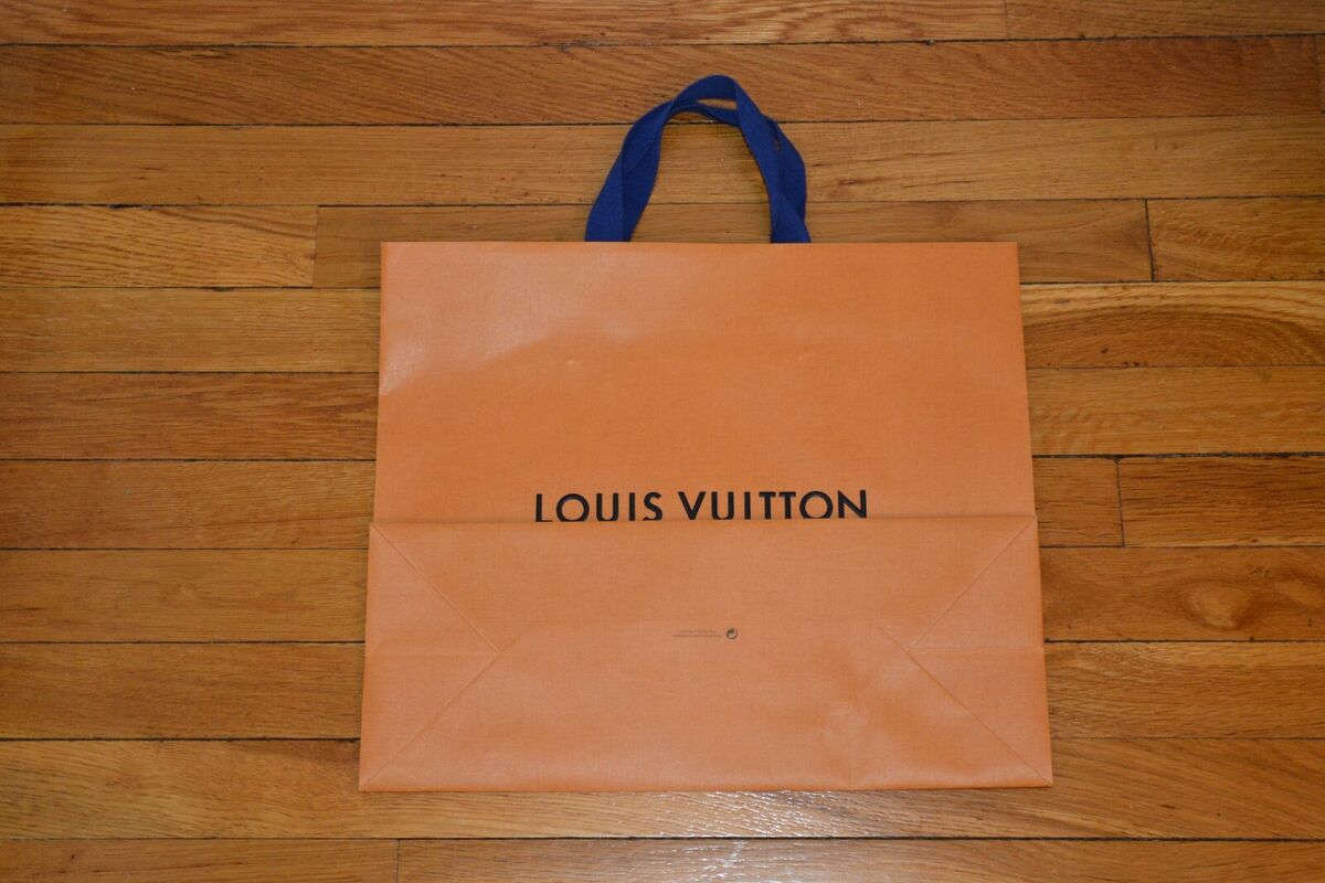 LOUIS VUITTON AUTHENTIC GIFT SHOPPING BAG LARGE ORANGE SIZE 18.75x15.5