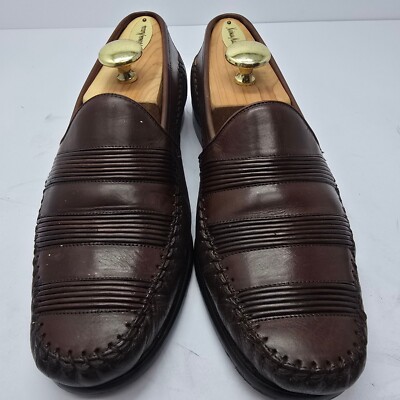 Melzan Brown Leather Slip On Loafers, Men\'s 9 Vintage Mezlan Men main image 4