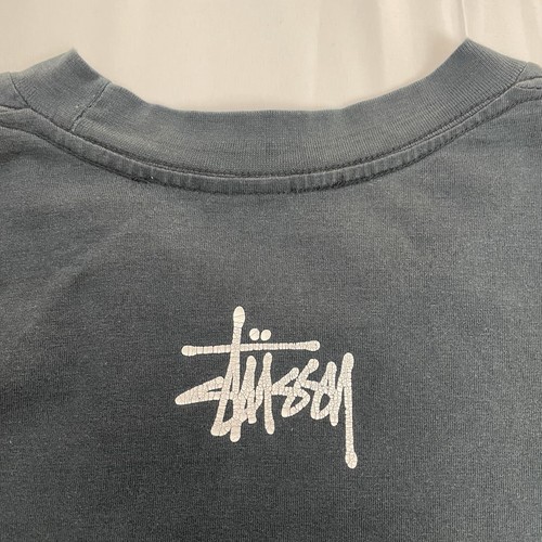 Vintage Stussy Circle Logo T Shirt Graphic Tee Short Sleeve Navy USA Large L - Picture 5 of 6