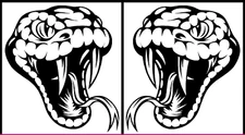 Venomous Snake TWO Black Graphic Vinyl Decals Car Truck Windows laptop notebook