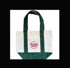 Trader Joe's Mini Canvas Tote Reusable Bag "Green" SOLD OUT!!! NEW NWT