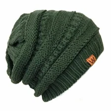 Wrapables Slouchy Winter Beanie Cap Hat, Hunter Green