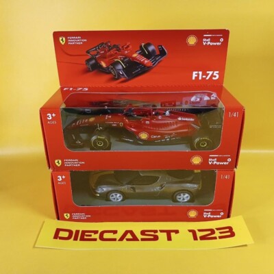 Lot of 2 ) 2023 SHELL V-POWER FERRARI F1-75 & FERRARI 296 GTB
